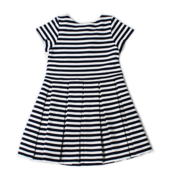 RALPH LAUREN Toddler Girls Stripe Ponte Knit Pleated Dress 18 M - Picture 1 of 3